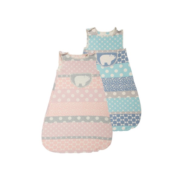 Flanellschlafsack Eisbär Bordüre bis 1 Jahr / 70cm