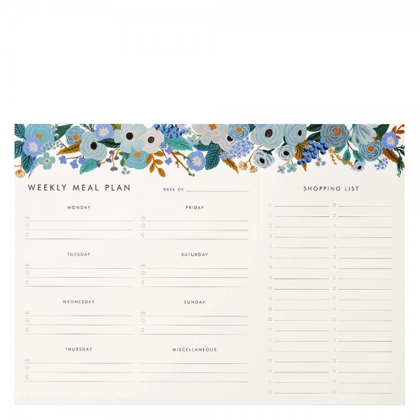 Meal Planner Garden Party blue