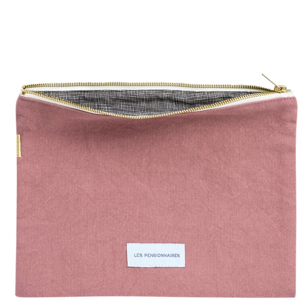 Pouch flach extra large bio-Baumwoll-Canvas · bois de rose
