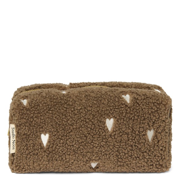 Pouch Teddy · brown hearts