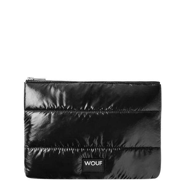 Pouch Bag quilted Black Glossy
