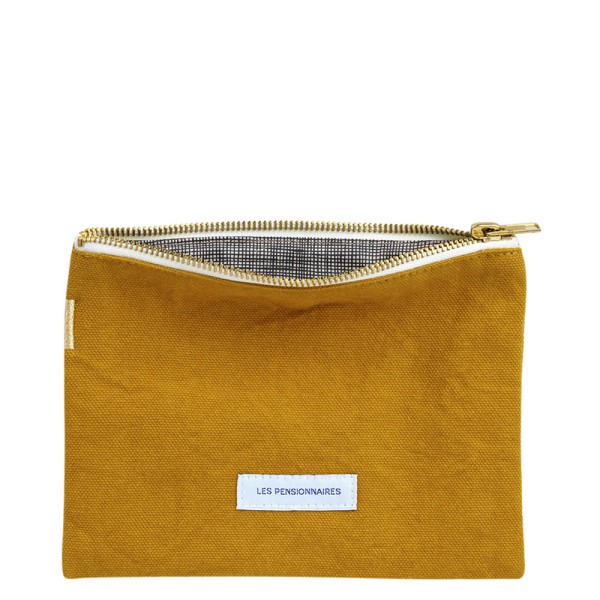 Pouch flach small bio-Baumwoll-Canvas · jaune safran