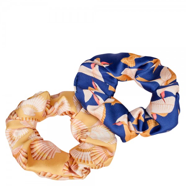 Scrunchies 2er-Set Blue Birds & Coral