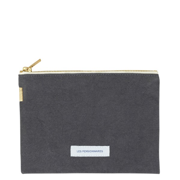 Pouch flach small bio-Baumwoll-Canvas · gris ardoise