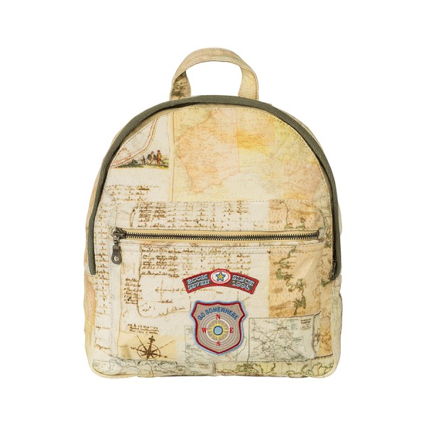 Rucksack Vintage World Map - sand