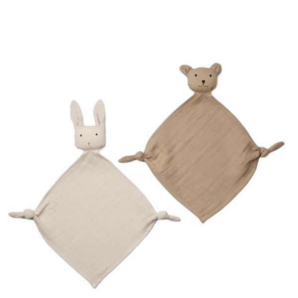 Schmusetuch Yoko mini 2er-Set · sandy · stone beige